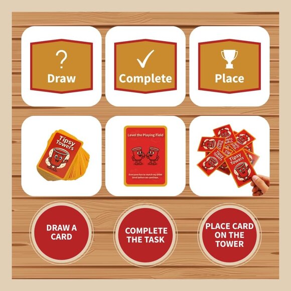 Tipsy Towers™ – Card Game for Adults – Party Game - Picture 3 of 8